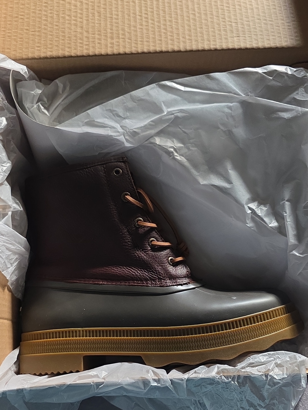 Sperry Brown and Black Lace Up Boots
